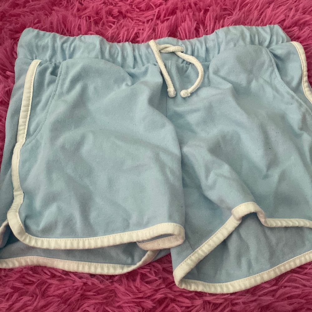 blue shorts